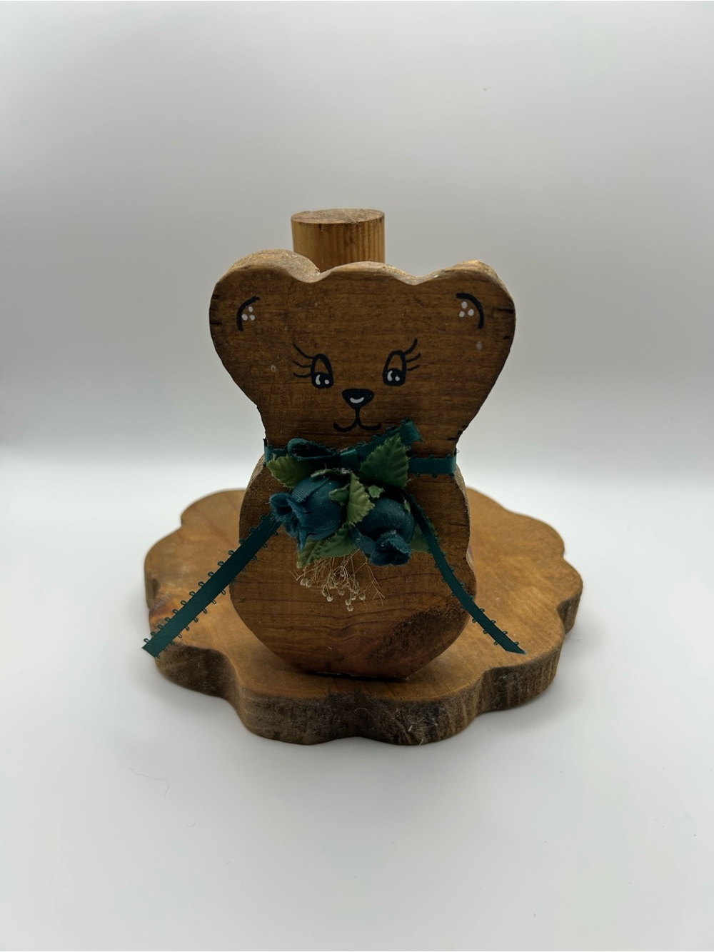 Handmade Rustic Wooden Vintage Bear Paper Towel Holder | Country Kitchen Decor